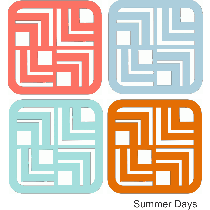 Geo Squares Set of 4 Coasters 