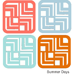 Geo Squares Set of 4 Coasters 